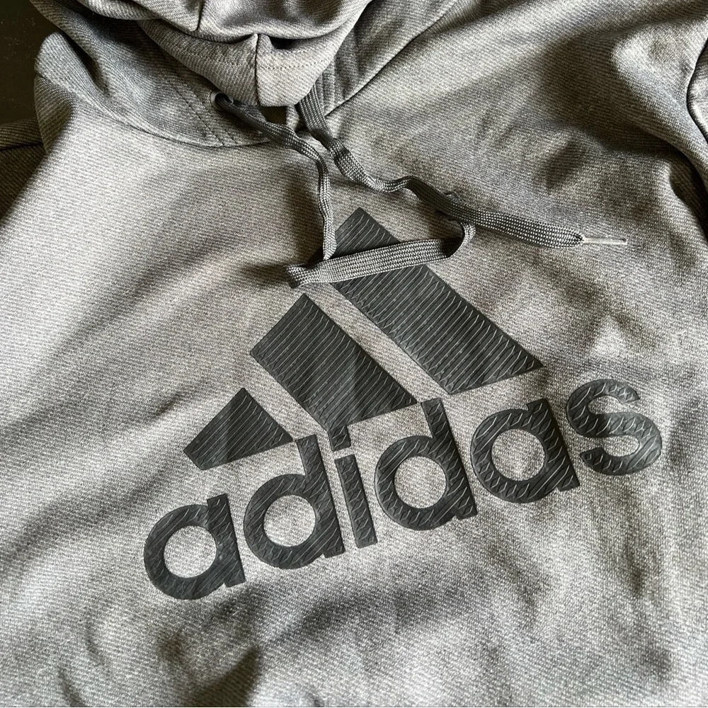 Adidas Men’s Gray Logo Hoodie Size M